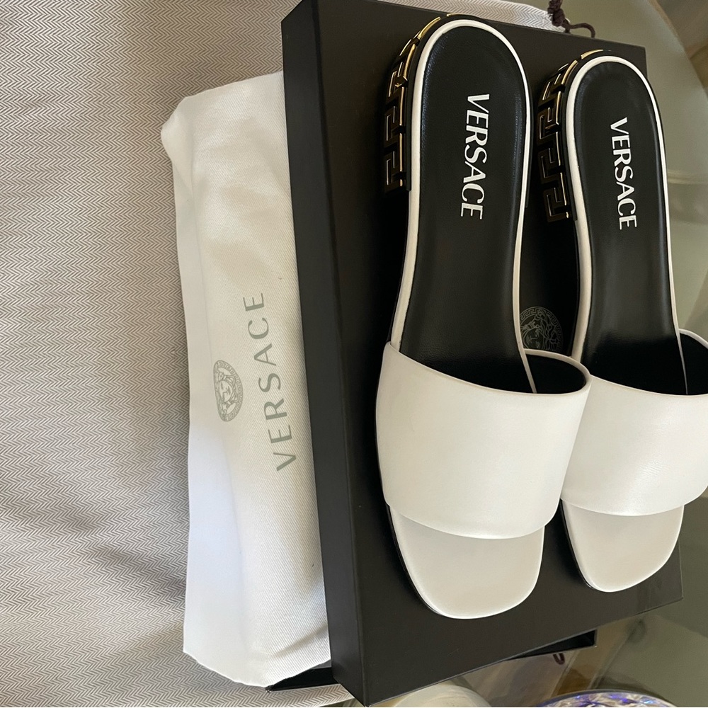 Versace white sandals